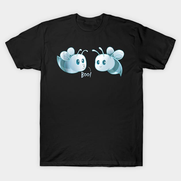 Boo Bees T Shirt Halloween Ghost Bee Here for the Boos T-Shirt by ChristianCrecenzio